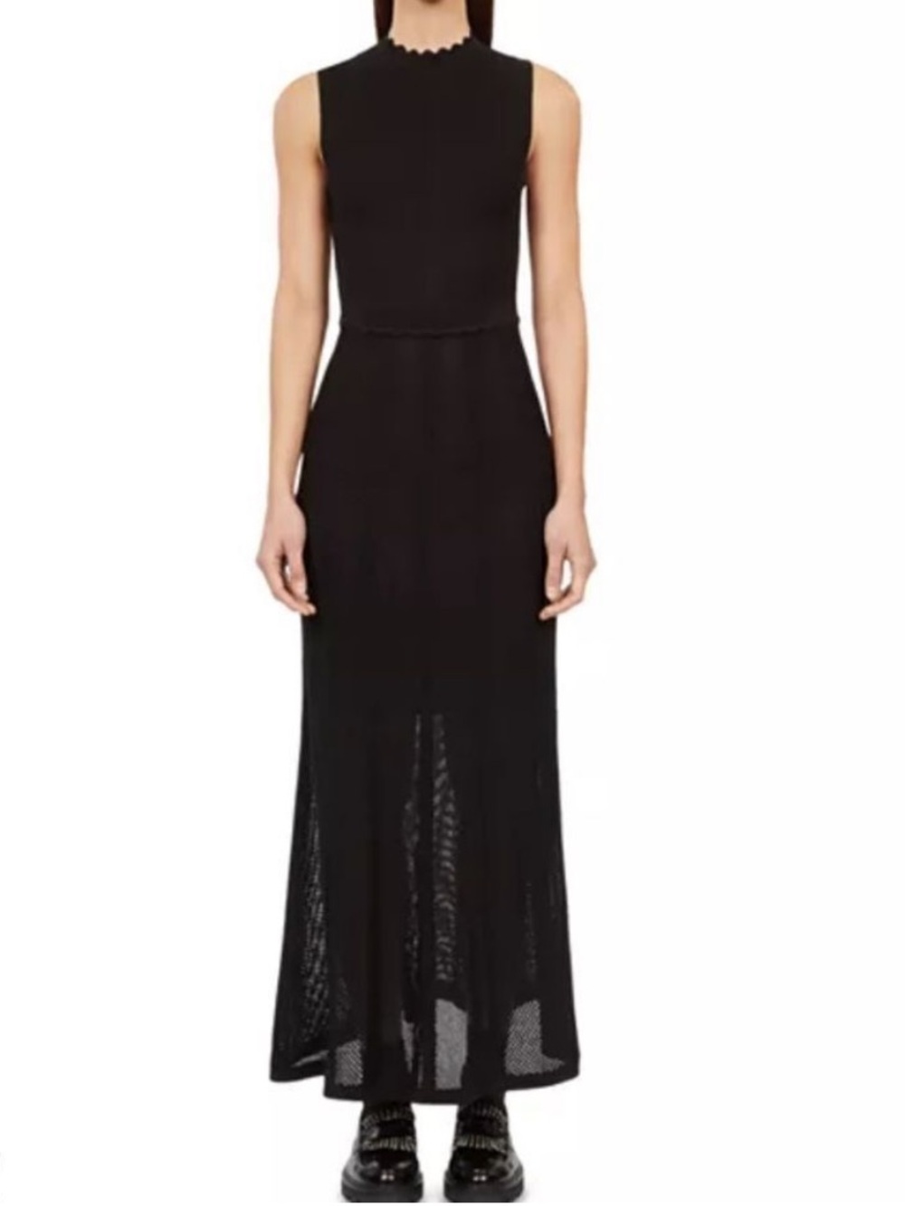 The Kooples Black Sleeveless Maxi Knit Dress